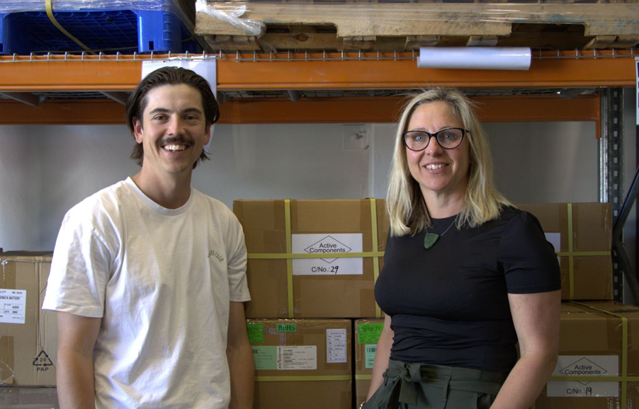 Tim Greene (left), Operations Manager at Chiptech;  Abby Moore (right), CEO at Chiptech.