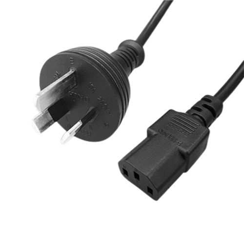 AUS/NZ Plug-IEC C13 3x1mm2 Power Lead Black 2M