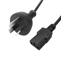 AUS/NZ Plug-IEC C13 3x1mm2 Power Lead Black 2M