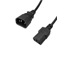 IEC C13-C14 3x0.75mm2 Power Lead Black 5M