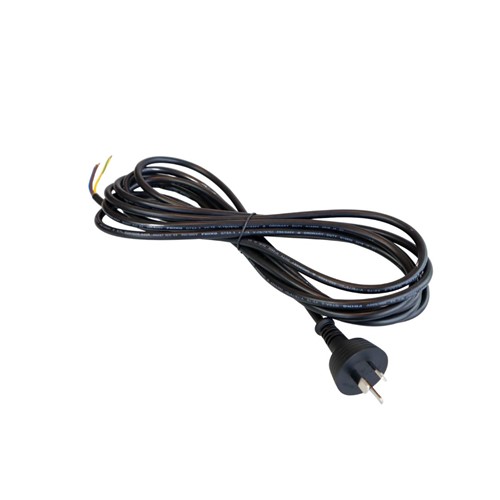 AUS/NZ Plug-Stripped+Ferrules Power Lead Black 5M